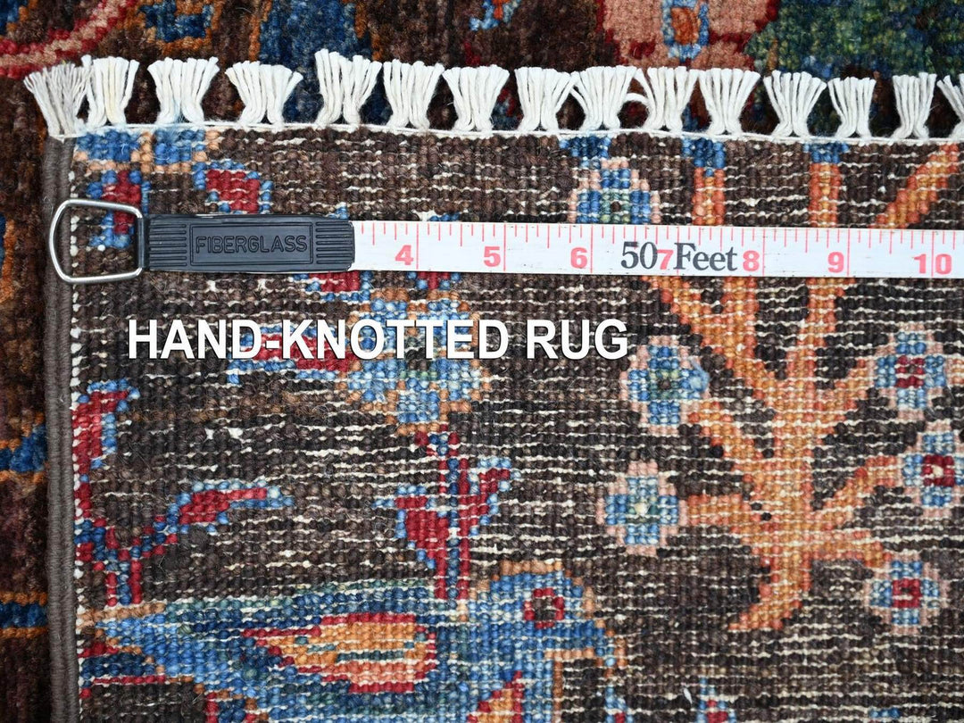 5'0" x 6'7" New Hand Knotted Brown Wool Rectangle Oriental Rug - MOA10222784