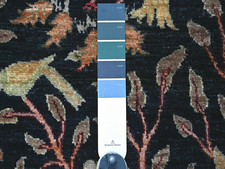 2'5" x 5'10" New Hand Knotted Black Wool Runner Oriental Rug - MOA10222785