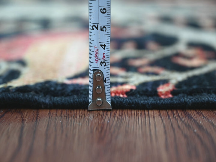 2'5" x 5'10" New Hand Knotted Black Wool Runner Oriental Rug - MOA10222785