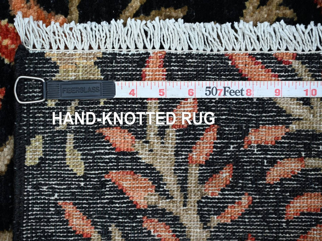 2'5" x 5'10" New Hand Knotted Black Wool Runner Oriental Rug - MOA10222785