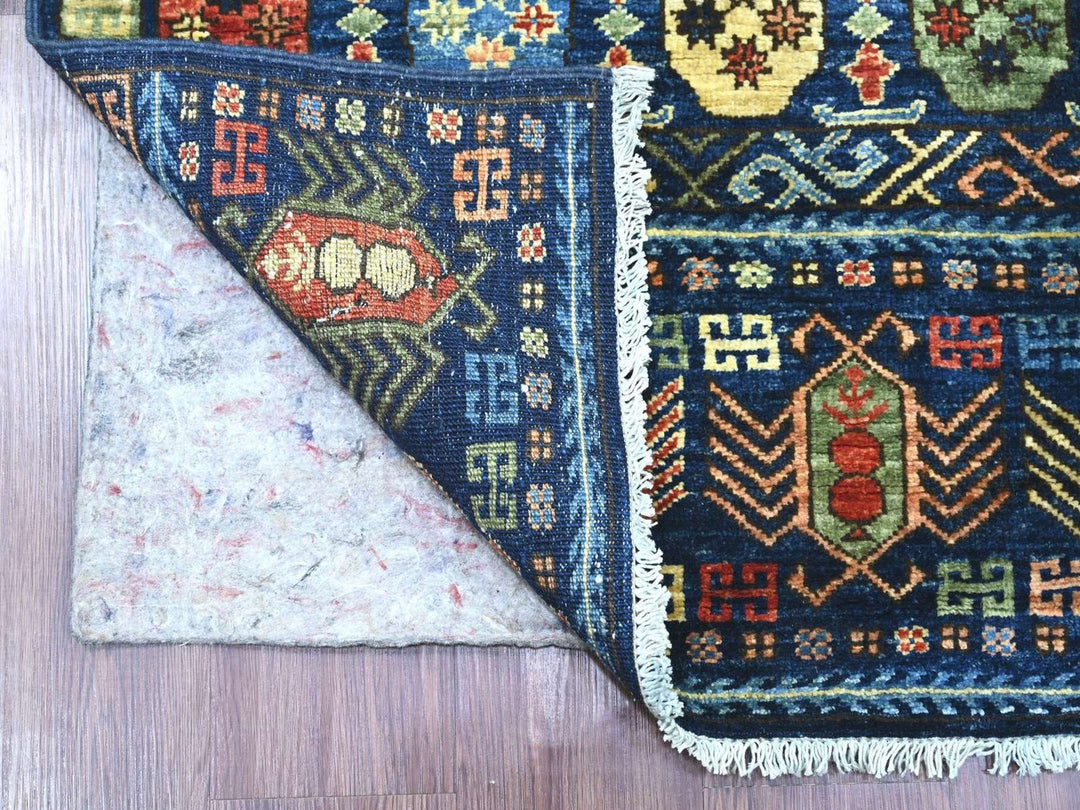 2'10" x 11'9" New Hand Knotted Blue Wool Runner Oriental Rug - MOA10222787
