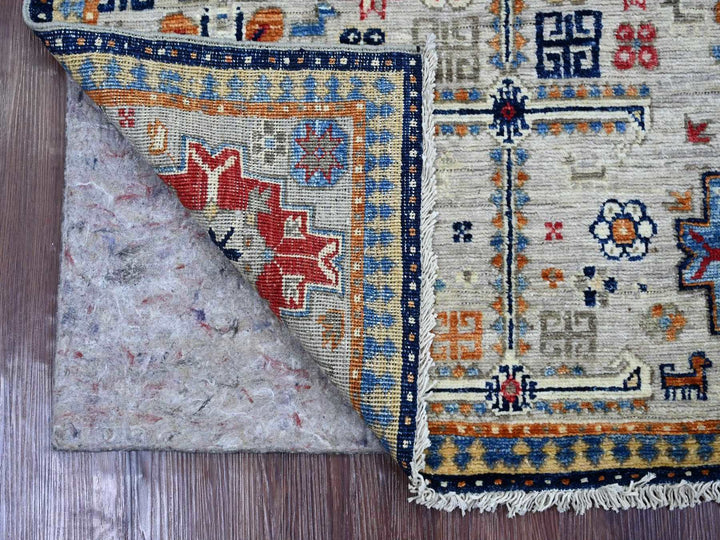 3'2" x 4'10" New Hand Knotted Grey Wool Rectangle Oriental Rug - MOA10222788