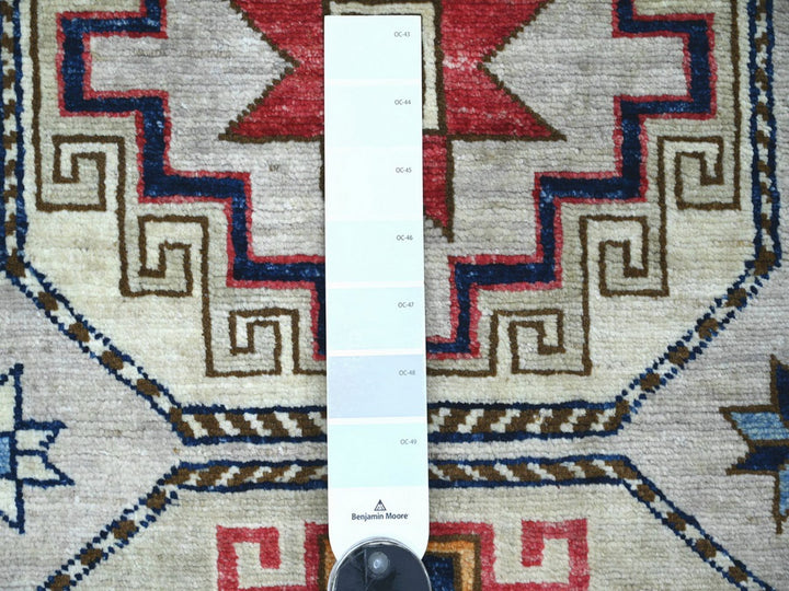 2'8" x 7'10" New Hand Knotted Ivory Wool Runner Oriental Rug - MOA10222789