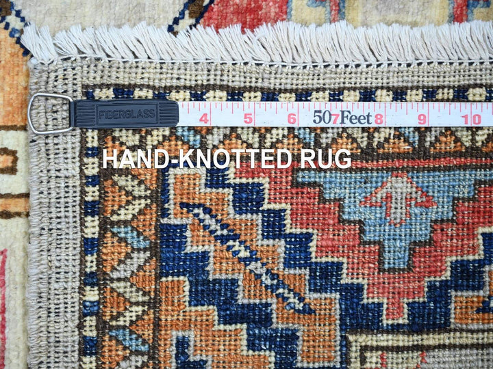 2'8" x 7'10" New Hand Knotted Ivory Wool Runner Oriental Rug - MOA10222789