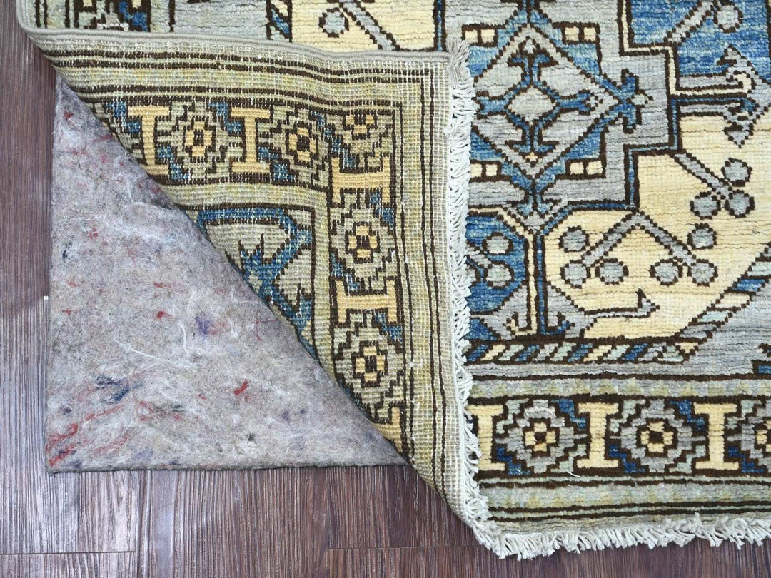 2'9" x 6'0" New Hand Knotted Grey Wool Runner Oriental Rug - MOA10222790