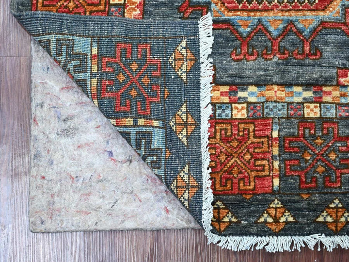 3'1" x 5'1" New Hand Knotted Grey Wool Rectangle Oriental Rug - MOA10222791