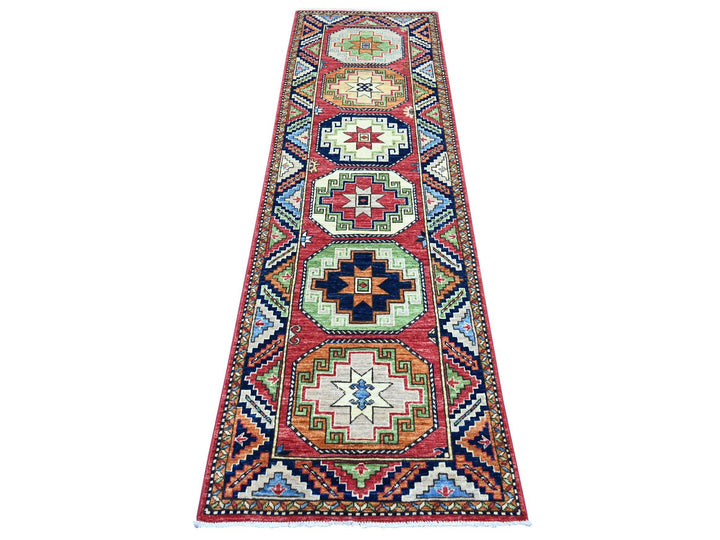 2'5" x 8'2" New Hand Knotted Red Wool Runner Oriental Rug - MOA10222792