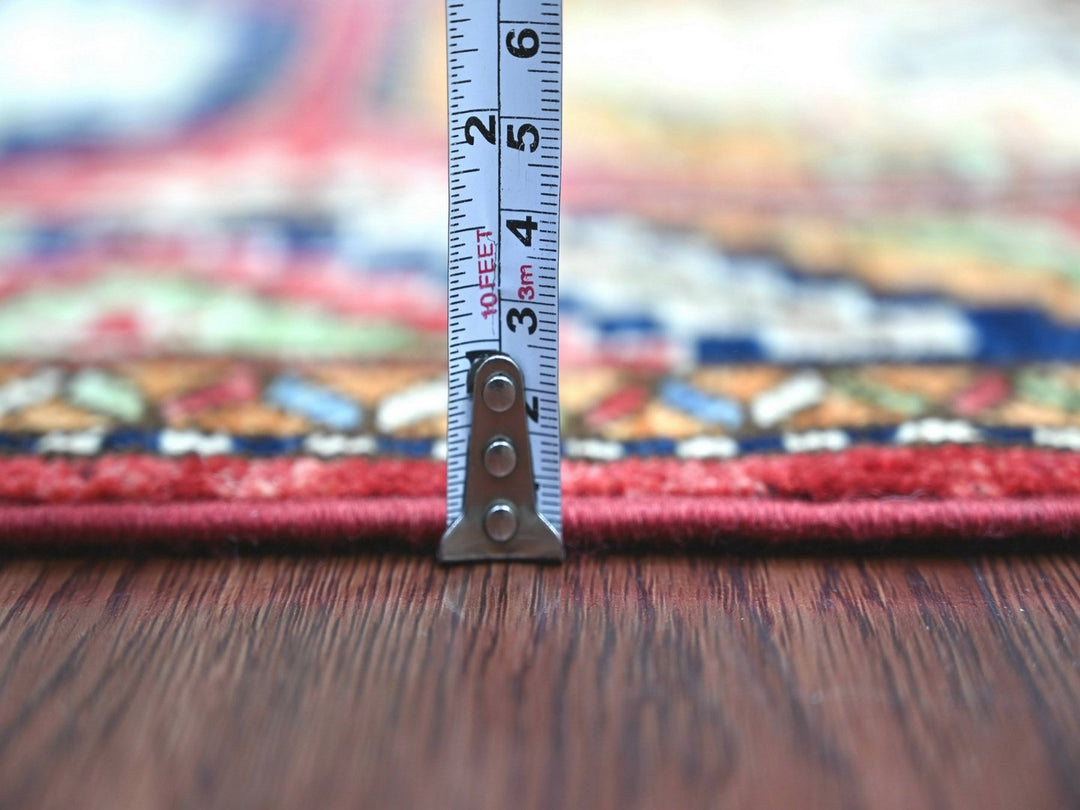 2'5" x 8'2" New Hand Knotted Red Wool Runner Oriental Rug - MOA10222792