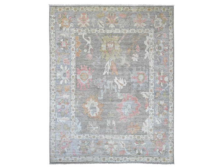 9'1" x 11'9" New Hand Knotted Brown Wool Rectangle Oriental Rug - MOA10222796