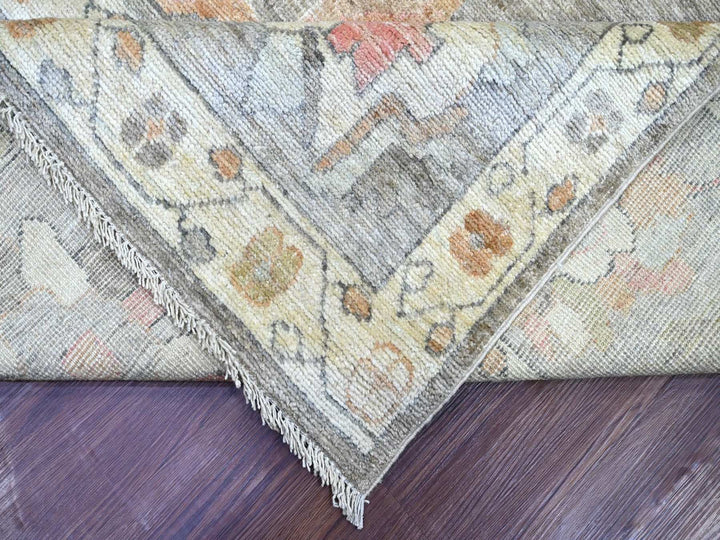 9'1" x 11'9" New Hand Knotted Brown Wool Rectangle Oriental Rug - MOA10222796