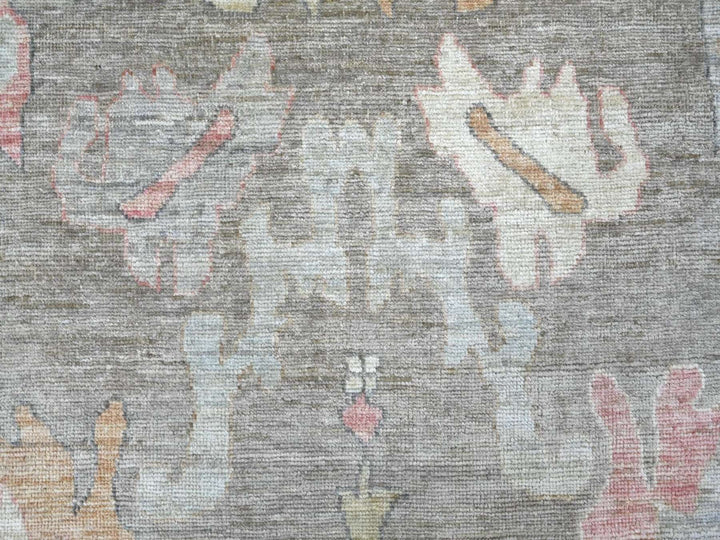 9'1" x 11'9" New Hand Knotted Brown Wool Rectangle Oriental Rug - MOA10222796