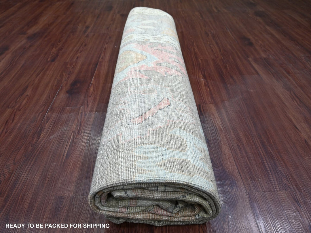 9'1" x 11'9" New Hand Knotted Brown Wool Rectangle Oriental Rug - MOA10222796