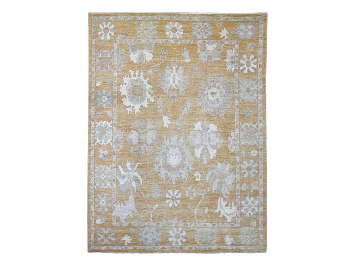 8'9" x 11'9" New Hand Knotted Brown Wool Rectangle Oriental Rug - MOA10222797