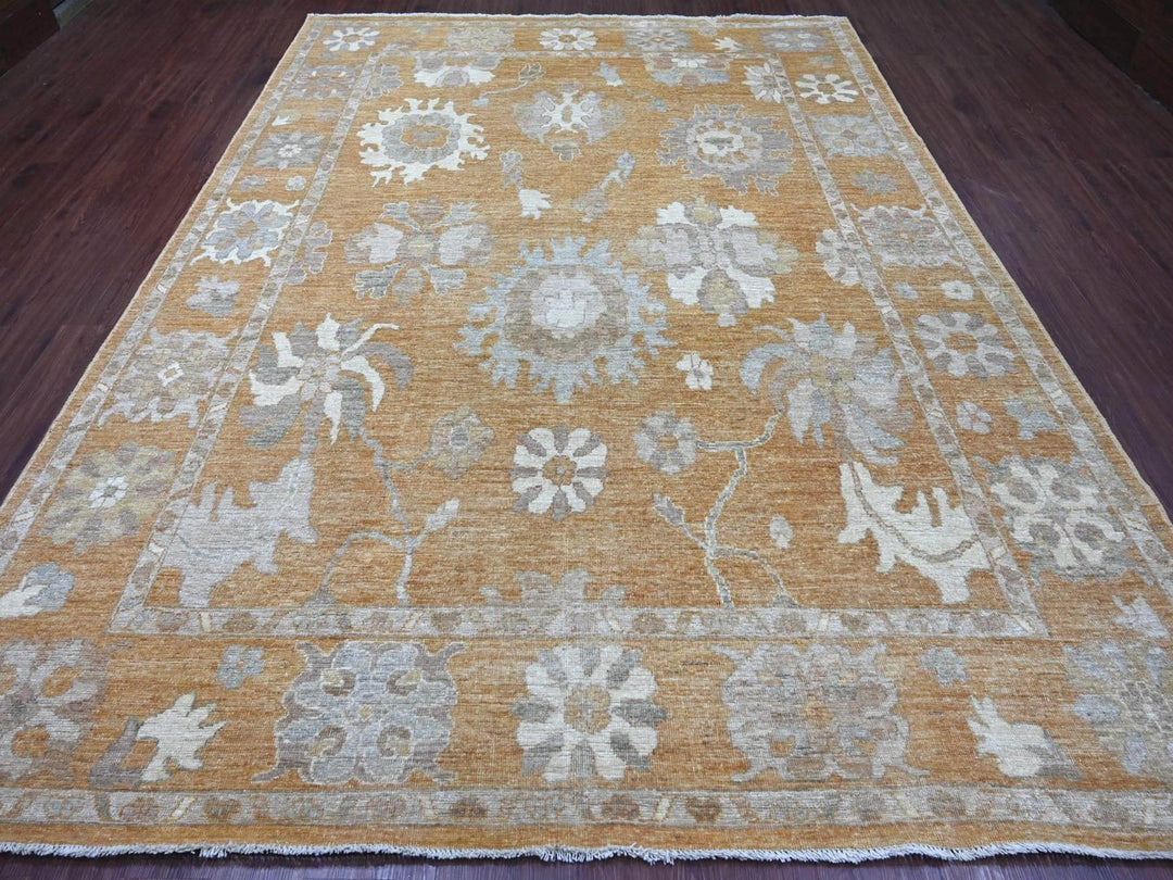 8'9" x 11'9" New Hand Knotted Brown Wool Rectangle Oriental Rug - MOA10222797