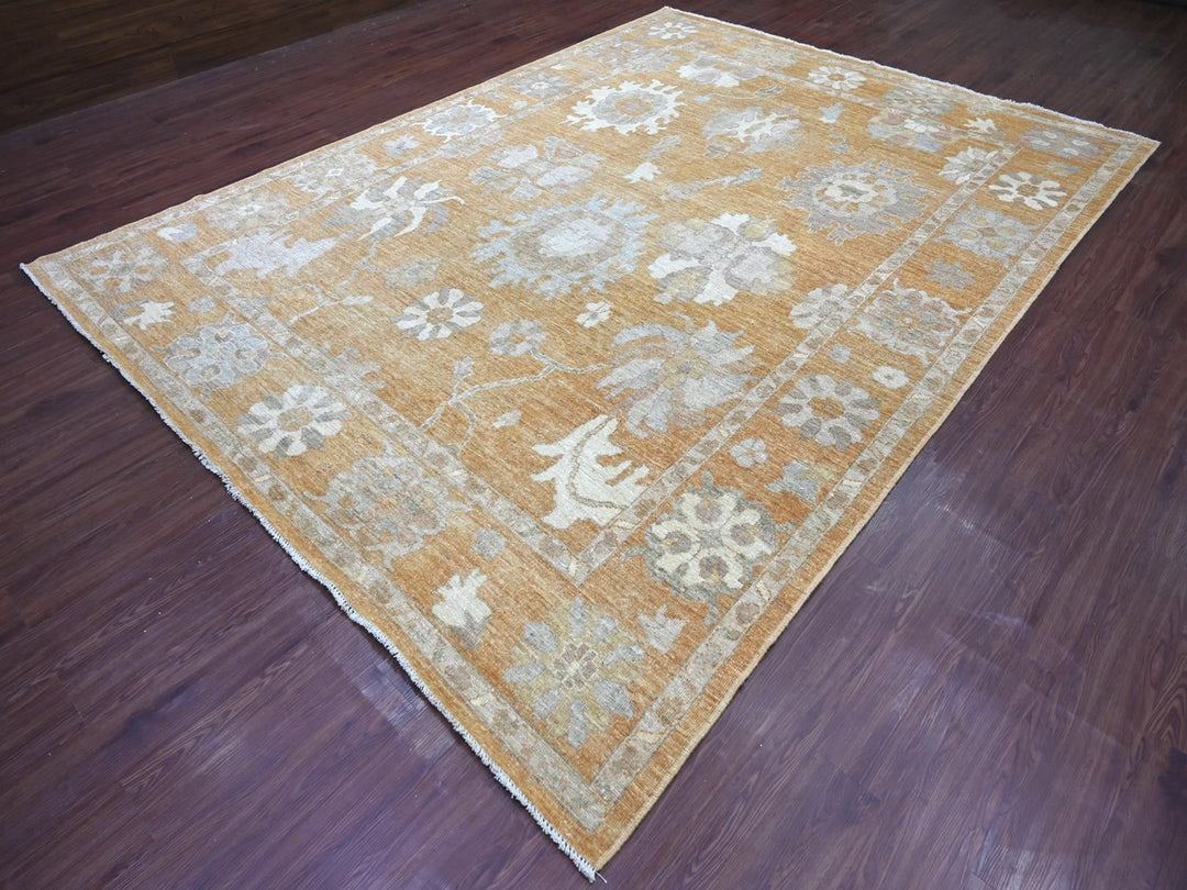 8'9" x 11'9" New Hand Knotted Brown Wool Rectangle Oriental Rug - MOA10222797