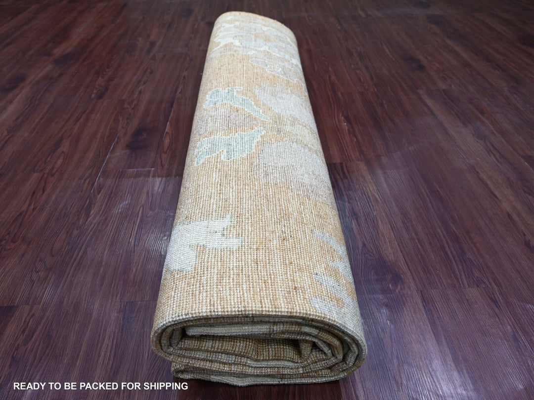 8'9" x 11'9" New Hand Knotted Brown Wool Rectangle Oriental Rug - MOA10222797