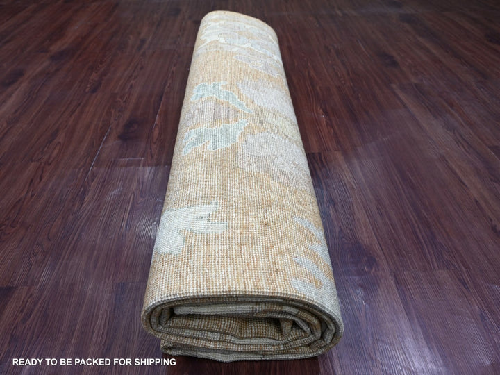 8'9" x 11'9" New Hand Knotted Brown Wool Rectangle Oriental Rug - MOA10222797