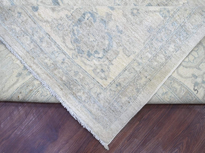 8'11" x 11'10" New Hand Knotted Grey Wool Rectangle Oriental Rug - MOA10222799