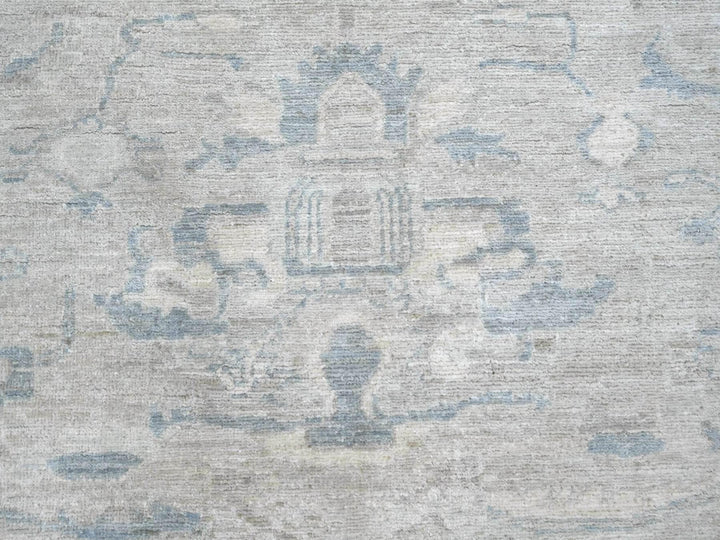 8'11" x 11'10" New Hand Knotted Grey Wool Rectangle Oriental Rug - MOA10222799