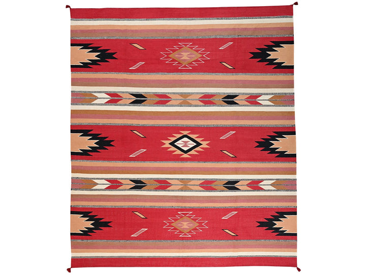 12'1" x 14'2" New Hand Woven Red Wool Rectangle Oriental Rug - MOA1022279