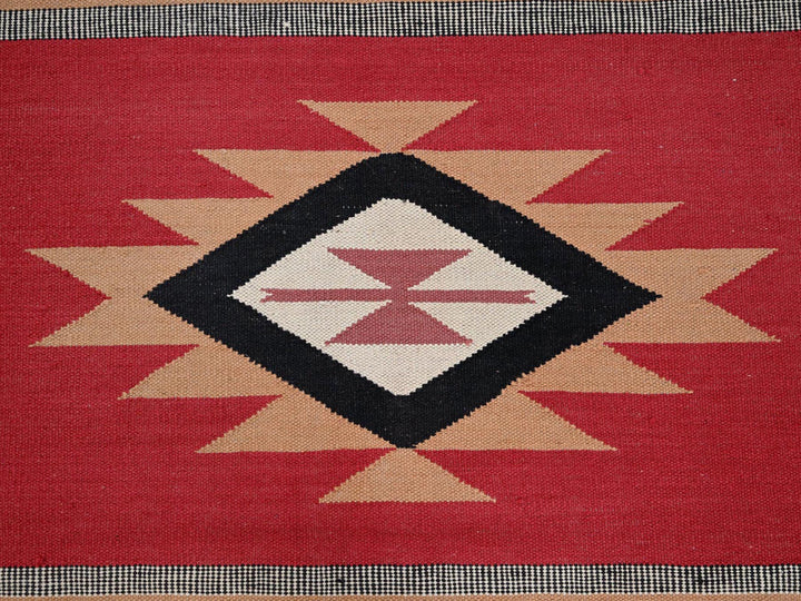 12'1" x 14'2" New Hand Woven Red Wool Rectangle Oriental Rug - MOA1022279
