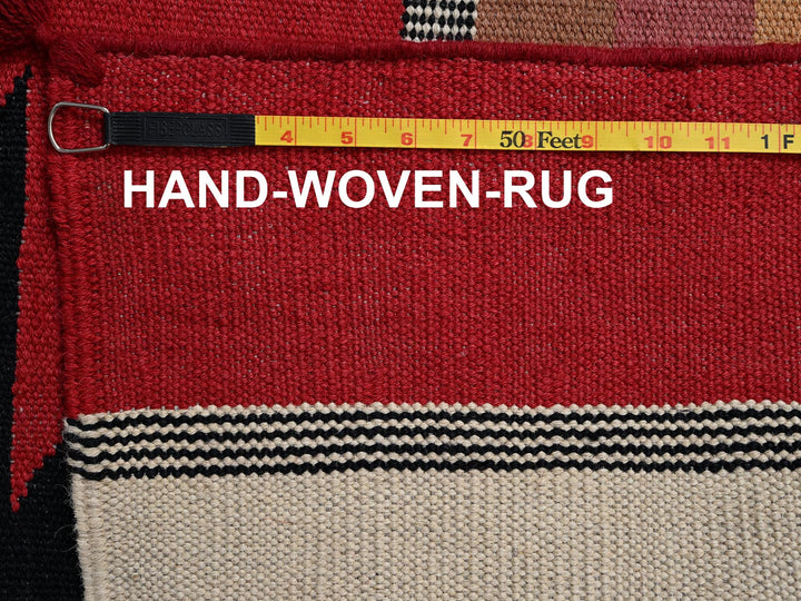 12'1" x 14'2" New Hand Woven Red Wool Rectangle Oriental Rug - MOA1022279