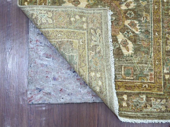 2'6" x 6'2" New Hand Knotted Green Wool Runner Oriental Rug - MOA10222801