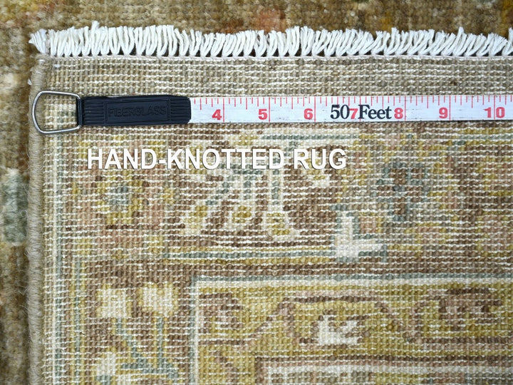 2'6" x 6'2" New Hand Knotted Green Wool Runner Oriental Rug - MOA10222801