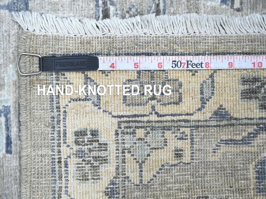2'7" x 6'3" New Hand Knotted Grey Wool Runner Oriental Rug - MOA10222802