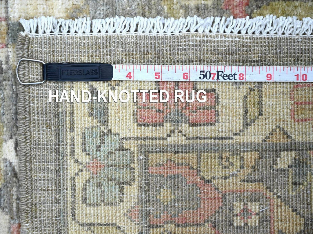 2'9" x 12'1" New Hand Knotted Grey Wool Runner Oriental Rug - MOA10222803