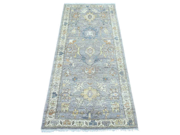 2'9" x 6'0" New Hand Knotted Grey Wool Runner Oriental Rug - MOA10222804