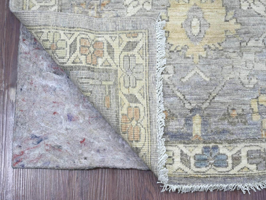 2'9" x 6'0" New Hand Knotted Grey Wool Runner Oriental Rug - MOA10222804