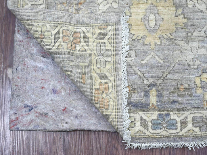 2'9" x 6'0" New Hand Knotted Grey Wool Runner Oriental Rug - MOA10222804