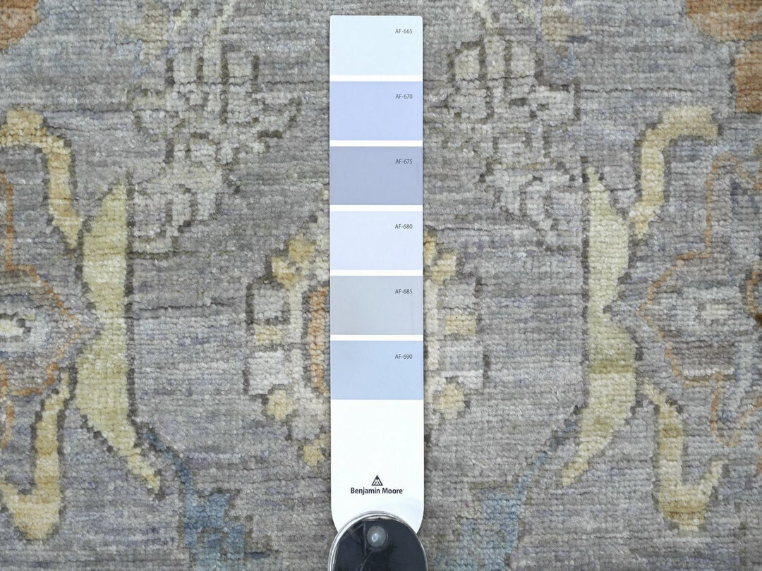 2'9" x 6'0" New Hand Knotted Grey Wool Runner Oriental Rug - MOA10222804