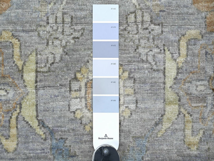 2'9" x 6'0" New Hand Knotted Grey Wool Runner Oriental Rug - MOA10222804