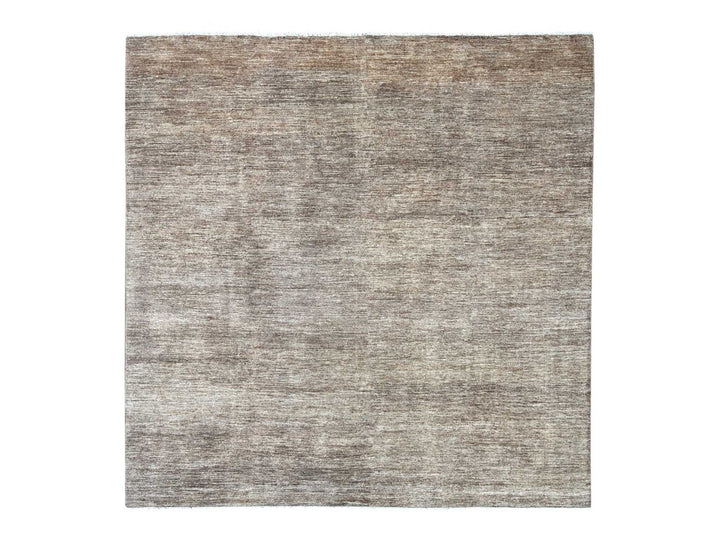 9'9" x 9'9" New Hand Knotted Brown Wool Square Oriental Rug - MOA10222806