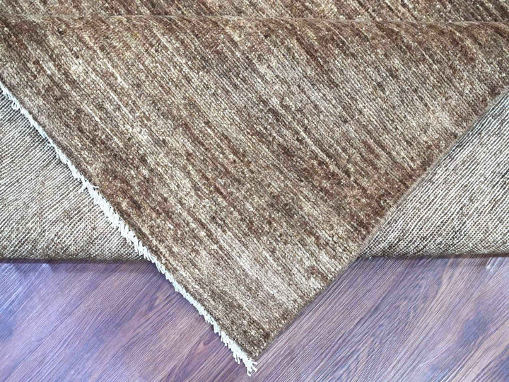 9'9" x 9'9" New Hand Knotted Brown Wool Square Oriental Rug - MOA10222806
