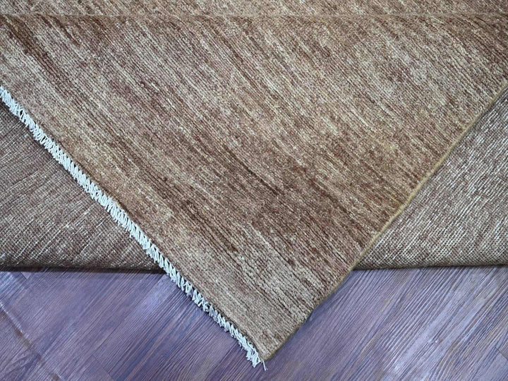 11'4" x 15'4" New Hand Knotted Brown Wool Rectangle Oriental Rug - MOA10222808