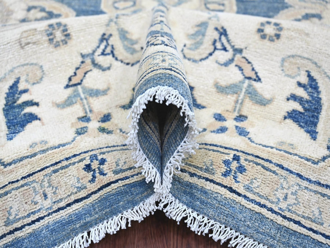 8'11" x 11'8" New Hand Knotted Blue Wool Rectangle Oriental Rug - MOA10222809