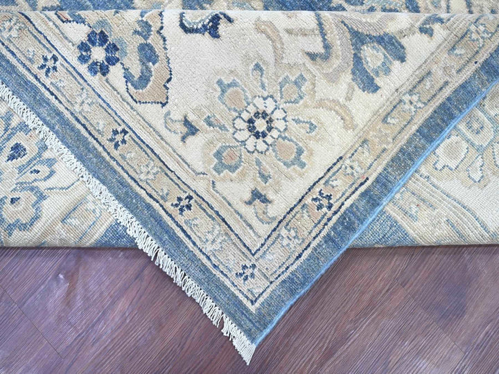 8'11" x 11'8" New Hand Knotted Blue Wool Rectangle Oriental Rug - MOA10222809
