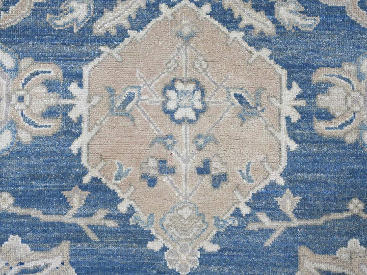 8'11" x 11'8" New Hand Knotted Blue Wool Rectangle Oriental Rug - MOA10222809