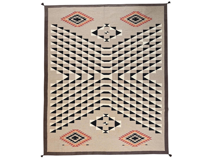 12'2" x 14'9" New Hand Woven Brown Wool Rectangle Oriental Rug - MOA1022280