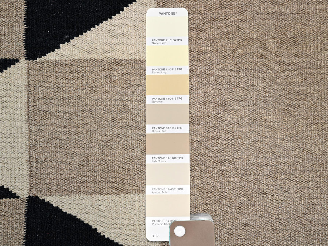 12'2" x 14'9" New Hand Woven Brown Wool Rectangle Oriental Rug - MOA1022280