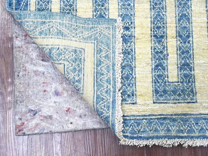 4'11" x 5'11" New Hand Knotted Blue Wool Rectangle Oriental Rug - MOA10222813
