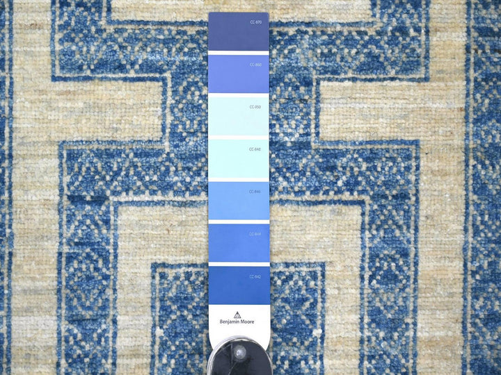 4'11" x 5'11" New Hand Knotted Blue Wool Rectangle Oriental Rug - MOA10222813