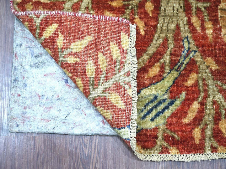 2'10" x 15'10" New Hand Knotted Red Wool Runner Oriental Rug - MOA10222816