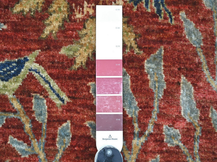 2'10" x 15'10" New Hand Knotted Red Wool Runner Oriental Rug - MOA10222816