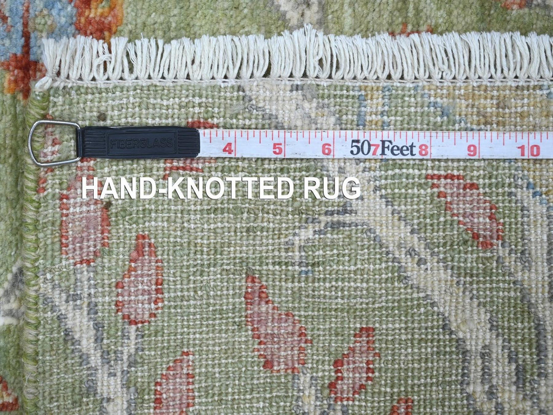 3'1" x 5'2" New Hand Knotted Green Wool Rectangle Oriental Rug - MOA10222818