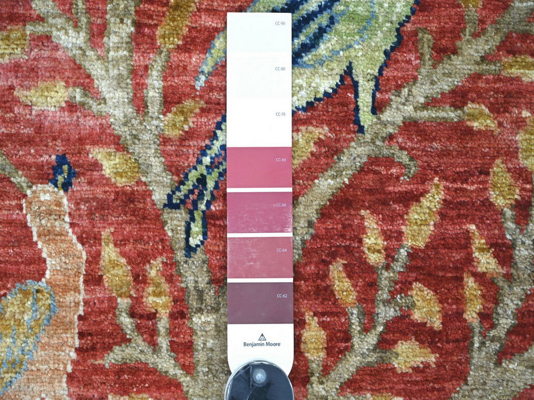 2'6" x 12'0" New Hand Knotted Red Wool Runner Oriental Rug - MOA10222819