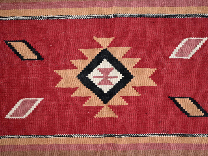 5'2" x 7'1" New Hand Woven Red Wool Rectangle Oriental Rug - MOA1022281